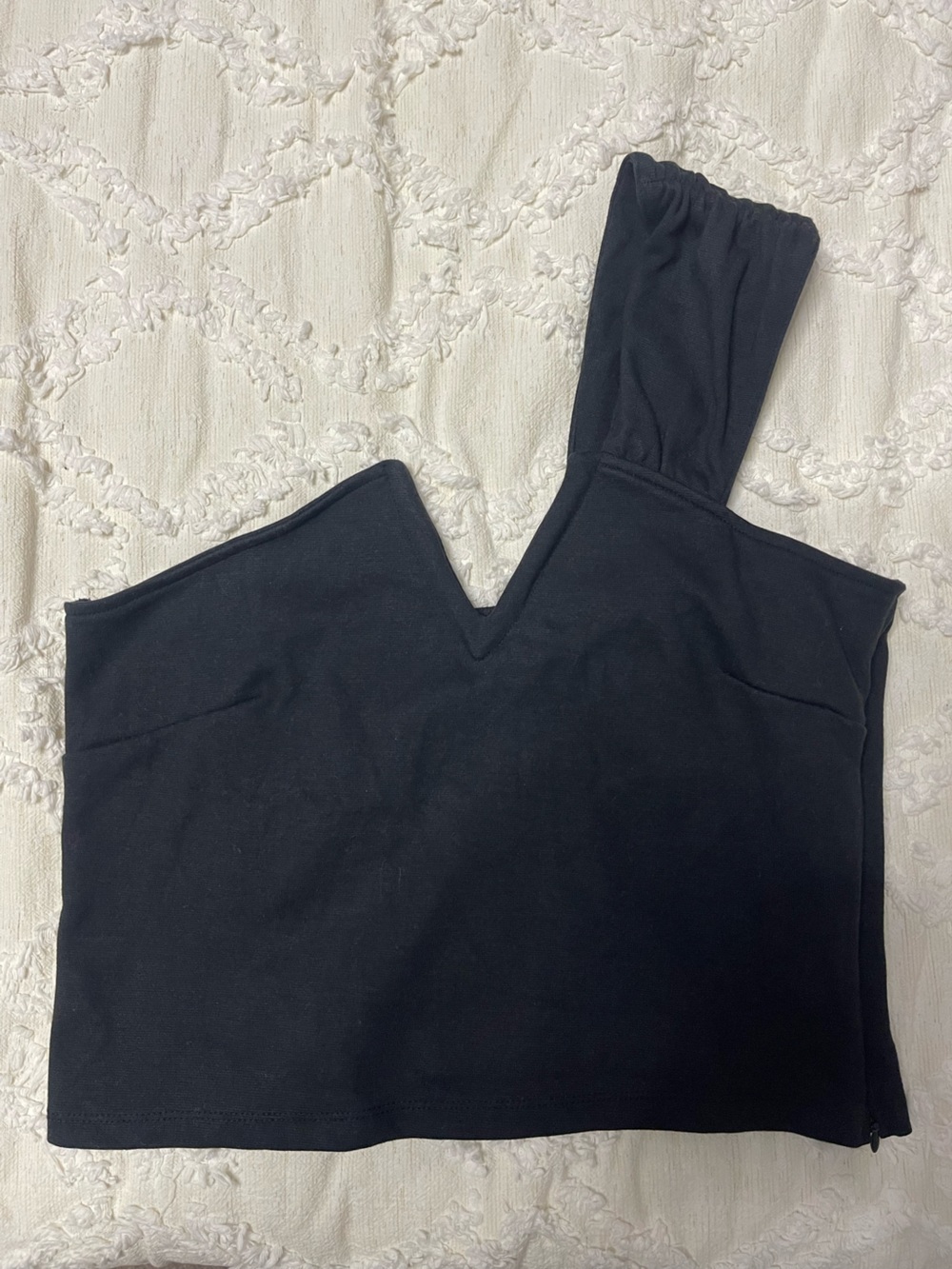Maeve One-Shoulder Black Crop Top